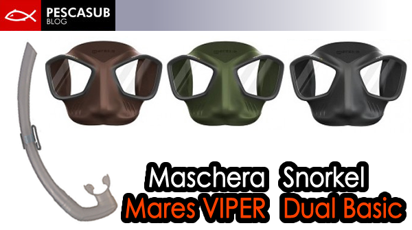 maschera mares viper + snorkel dual basic trasparente